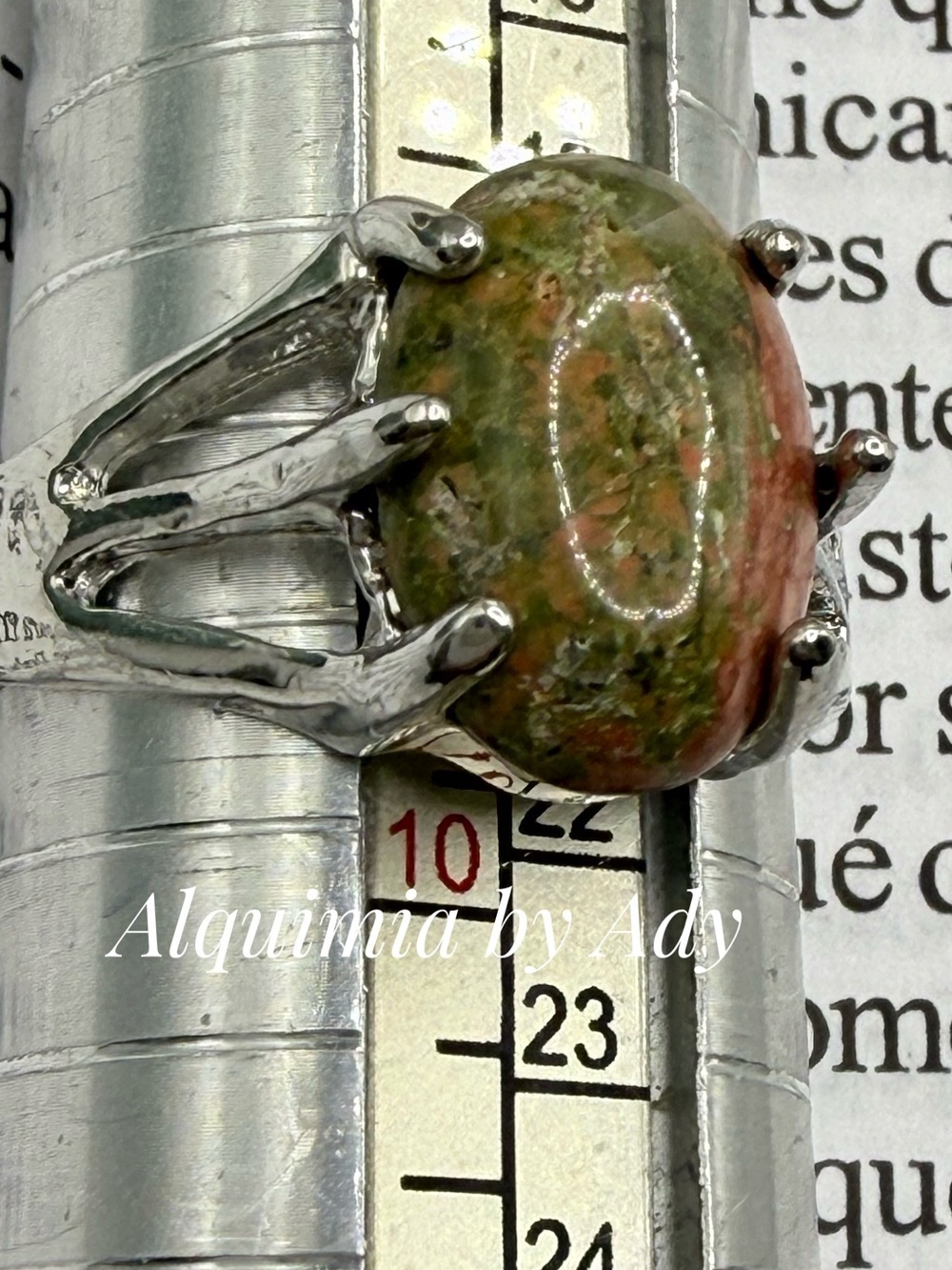 Olive GREEN UNAKITE silver